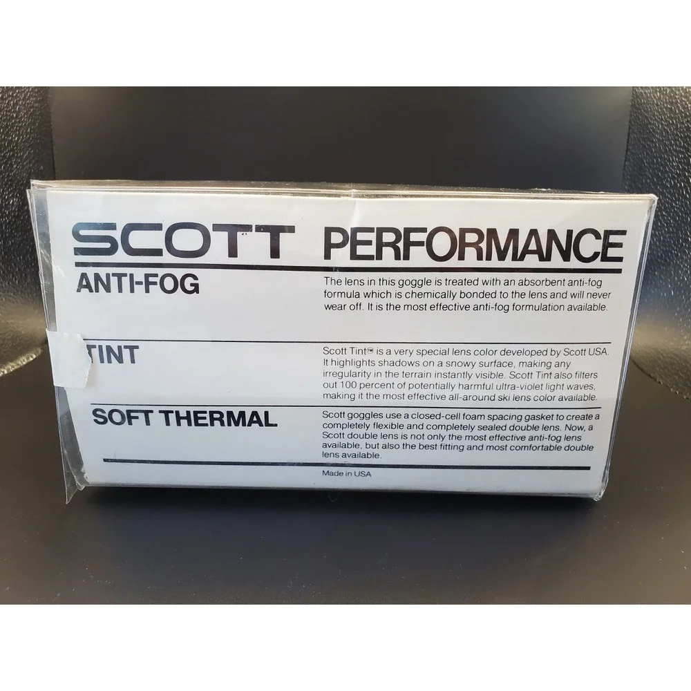 NOS Vintage Scott USA Venturi  Gray Goggles Gray Gold Fringe Original Packaging